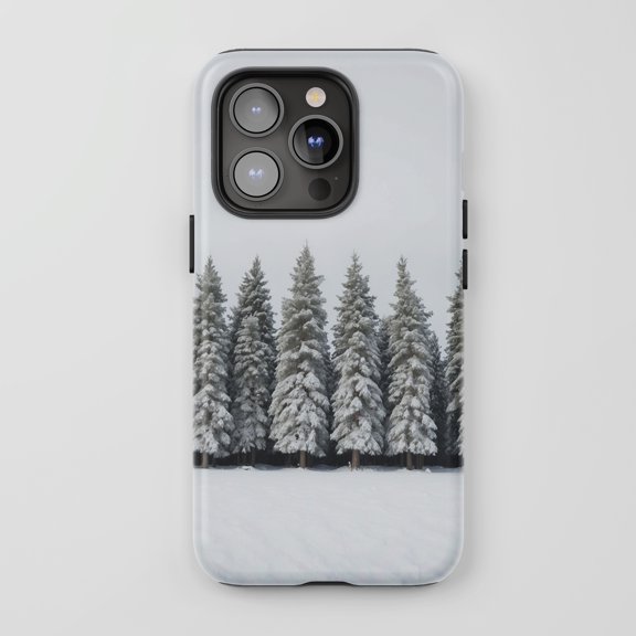 Snowy Pine Forest For All iPhone Series Tough Phone Case Nature Scene