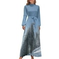 thumbnail image 1 of Snowy Pine Forest Scene Women's Long Dress Long Sleeves Dress Vintage Dresses Party Maxi Dress High Waist Dress, 1 of 4