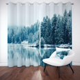 thumbnail image 1 of Snowy Pine Tree Blackout Curtain For Bedroom, Winter Nature Landscape Curtains Thermal Insulated, Panoramic Scenery Grommet Drapes For Living Room Office Window Decor 42"W x 90"L (Pack of 2), 1 of 6