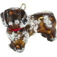 thumbnail image 1 of Snowy Red Dachshund Polish Glass Christmas Dog Ornament, 1 of 2