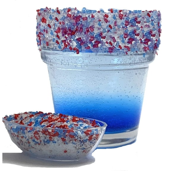 Snowy River 4th July Cocktail Salt - Natural Kosher Red, White Blue Margarita Salt for Cocktail Rimming (1lb Bag)