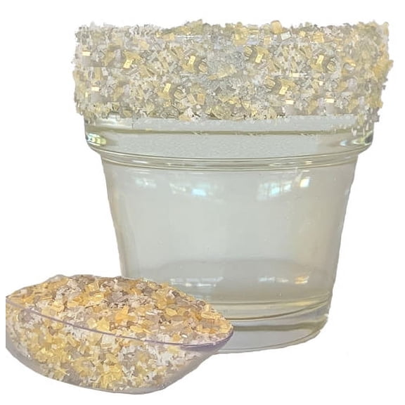 Snowy River Jewels Cocktail Salt - Natural Kosher Gold and Silver Margarita Salt for Cocktail Rimming (8oz Bag)