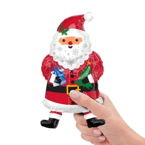 Snowy Santa Mini Shape (Air-Fill Only) Foil Mylar Balloon - Party Supplies Decorations