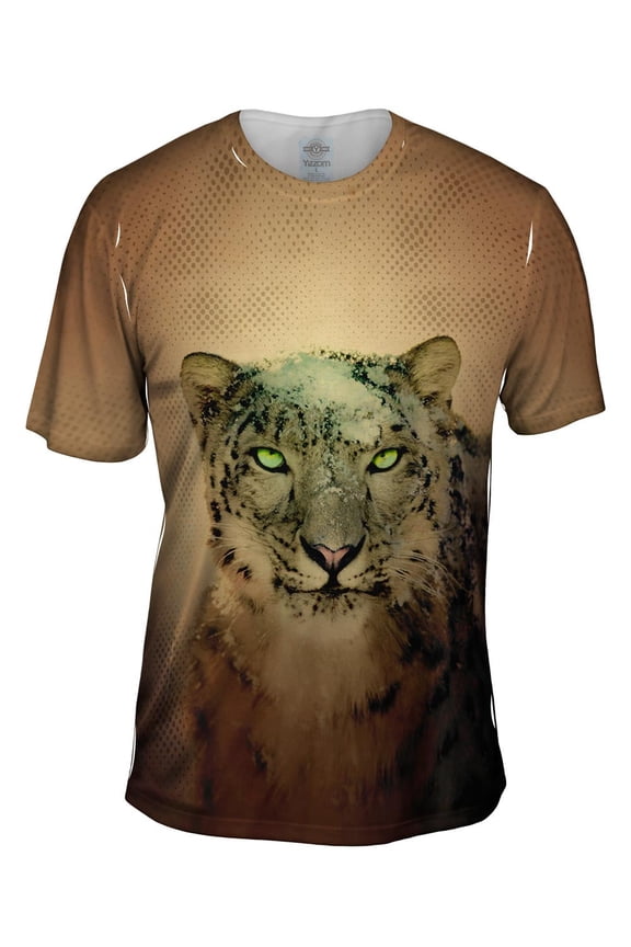 Snowy Snow Leopard Mens T-Shirt All Over Print