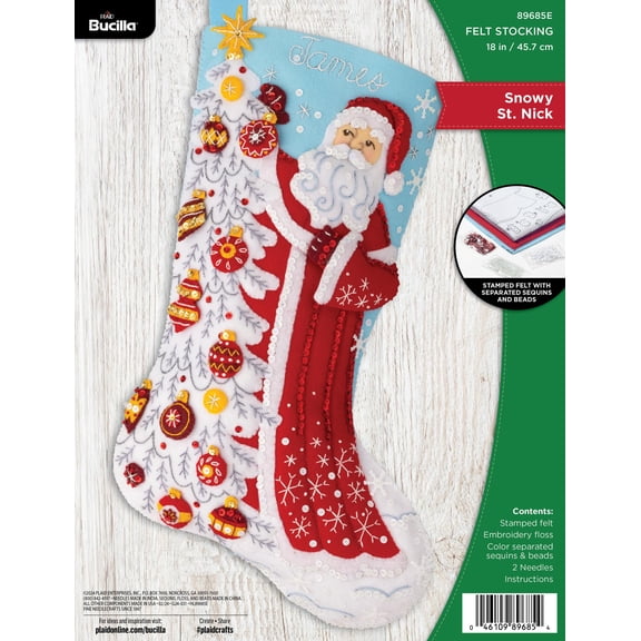 Bucilla Snowy St. Nick 18 in Multicolor Felt Stocking Kit