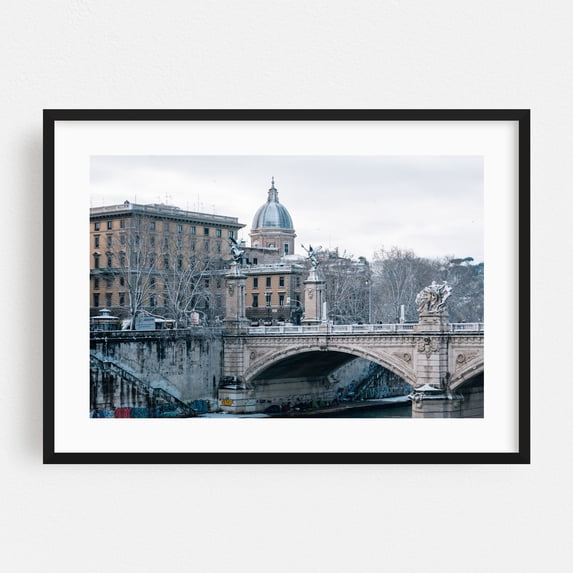 Snowy Tevere 04 - Rome Lazio Italy Photography Black Framed Wall Art Print 24 x 36 inches