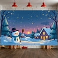 thumbnail image 1 of Snowy Theme Winter Banner Blue Tone Christmas Banner Christmas Winter Scene Snow Scene Banner for Christmas Party Winter Celebration Holiday Decoration, 1 of 9