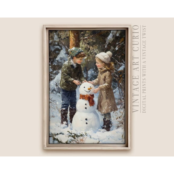 Snowy Village Print, Winter Town Landscape Print, Winter Wall Art Decor Home Decor #4568, 16x24 UNFRAMED