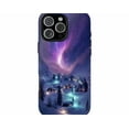 thumbnail image 1 of Snowy Village iPhone Case Purple Borealis Starry Fantasy Scene with iPhone 17 to 11 Pro Max, 1 of 2