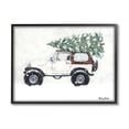 thumbnail image 1 of Snowy White Truck Carrying Fresh Christmas Tree Transportation Painting Framed Art Print Wall Art, 1 of 7