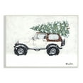 thumbnail image 1 of Snowy White Truck Carrying Fresh Christmas Tree Transportation Painting Unframed Art Print Wall Art, 1 of 5