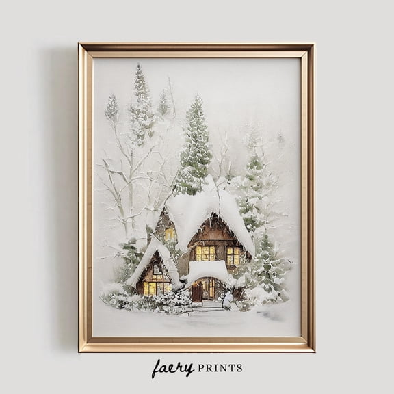Snowy Winter House Farmhouse Holiday Decor Style