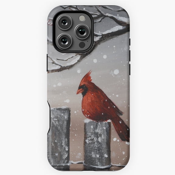Snowy Winter Red Cardinal Bird Phone Case for iPhone 11 12 13 14 15 16 17 Pro Max