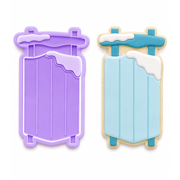 Snowy Winter Sled Cookie Cutter & Embosser Stamp Set