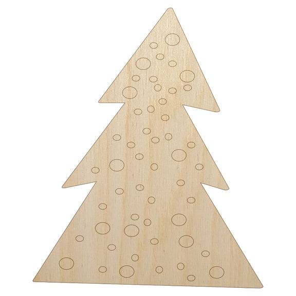Snowy Woodland Tree Wood Shape Unfinished Piece Cutout Craft DIY Projects - 4.70 Inch Size - 1/8 Inch Thick