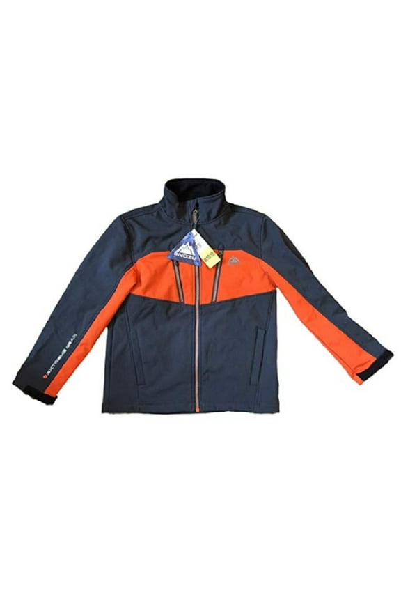 Snozu Boys Extreme Gear Softshell 4 pocket Fleece Lined Jacket (Large (14-16), Charcoal Grey and Orange)