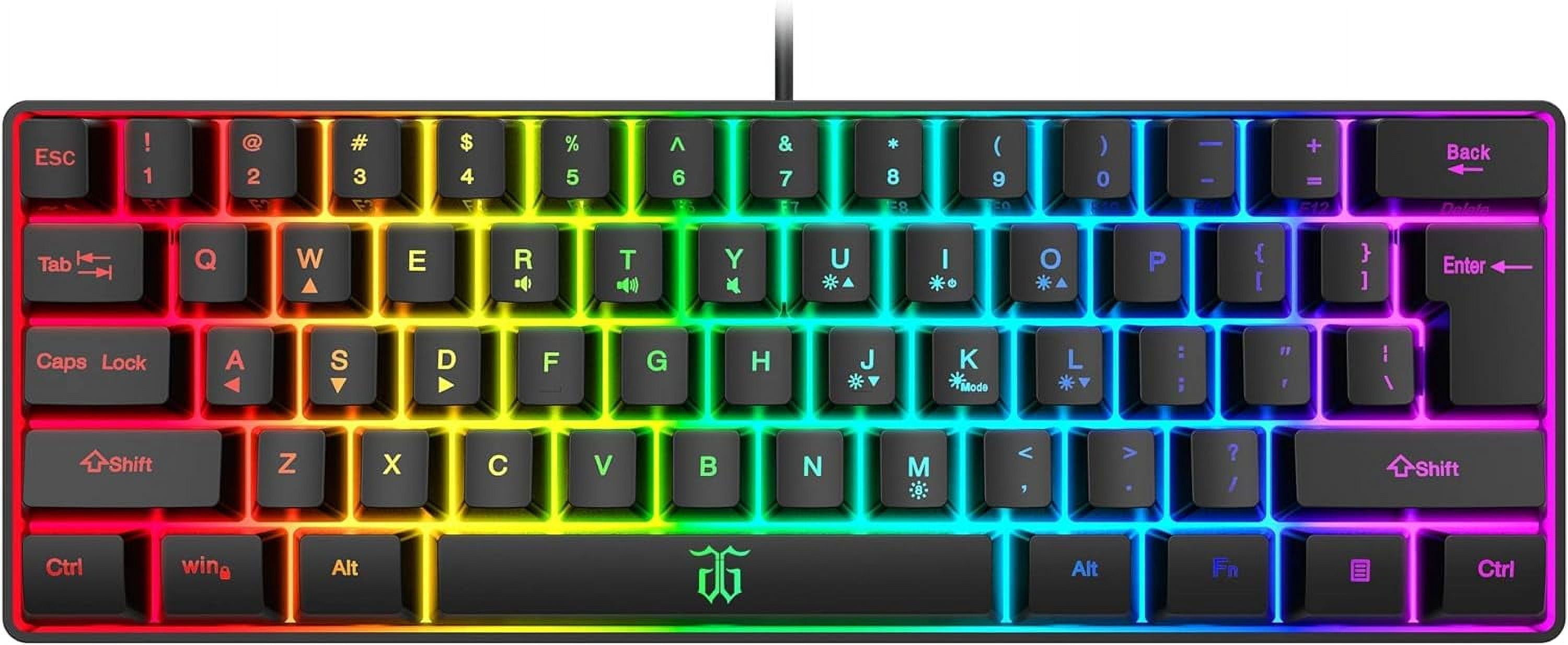 Snpurdiri RGB Backlit Ultra-Compact Mini Wired Gaming Keyboard, Black