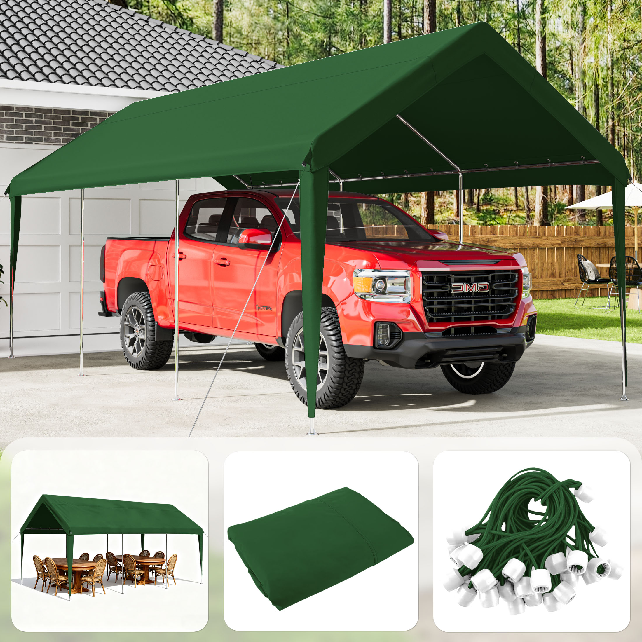 Snubbull 10x20 FT Upgraded Replacement Canopy Top Cover, Heavy-Duty
