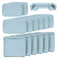 thumbnail image 1 of Snubbull 14 Piece 25.5" x 25.5" Patio Cushion Covers Replacement, Outdoor Patio Wicker Sofa Washable Cushion Slipcovers with Zipper, Light Blue, 1 of 8