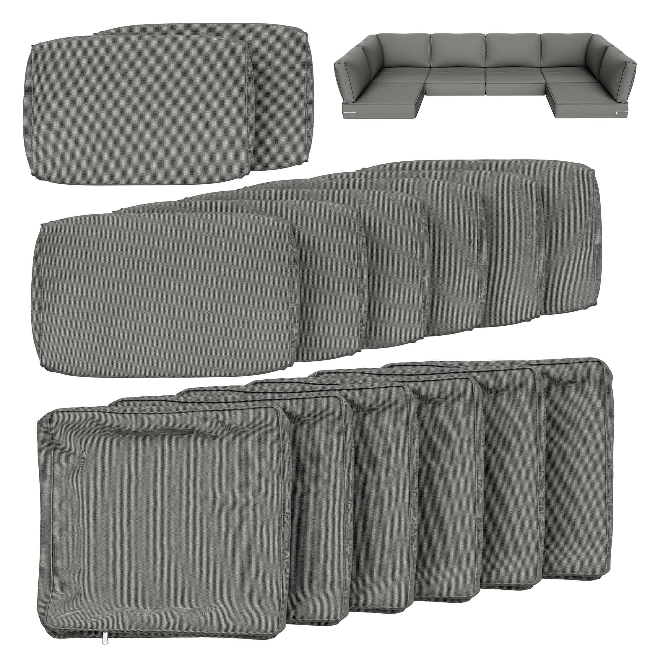 Snubbull 14 Piece Patio Cushion Covers Replacement, Outdoor Patio