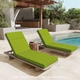thumbnail image 1 of Snubbull 2 Pack Outdoor Chaise Lounge Cushions, with High-Density Foam, Ties Waterproof & Fade Resistant for Lawn and Pool Lounge Chairs, 80x26x4 inch, Grass Green, 1 of 6