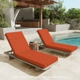 thumbnail image 1 of Snubbull 2 Pack Outdoor Chaise Lounge Cushions, with High-Density Foam, Ties Waterproof & Fade Resistant for Lawn and Pool Lounge Chairs, 80x26x4 inch, Orange, 1 of 6