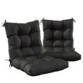 thumbnail image 1 of Snubbull Swing Cushions Set of 2, 42" × 21" × 5" Waterproof Rocking Chair Cushions with Ties for Outdoor Indoor Single Seat Cushions, Black, 1 of 7