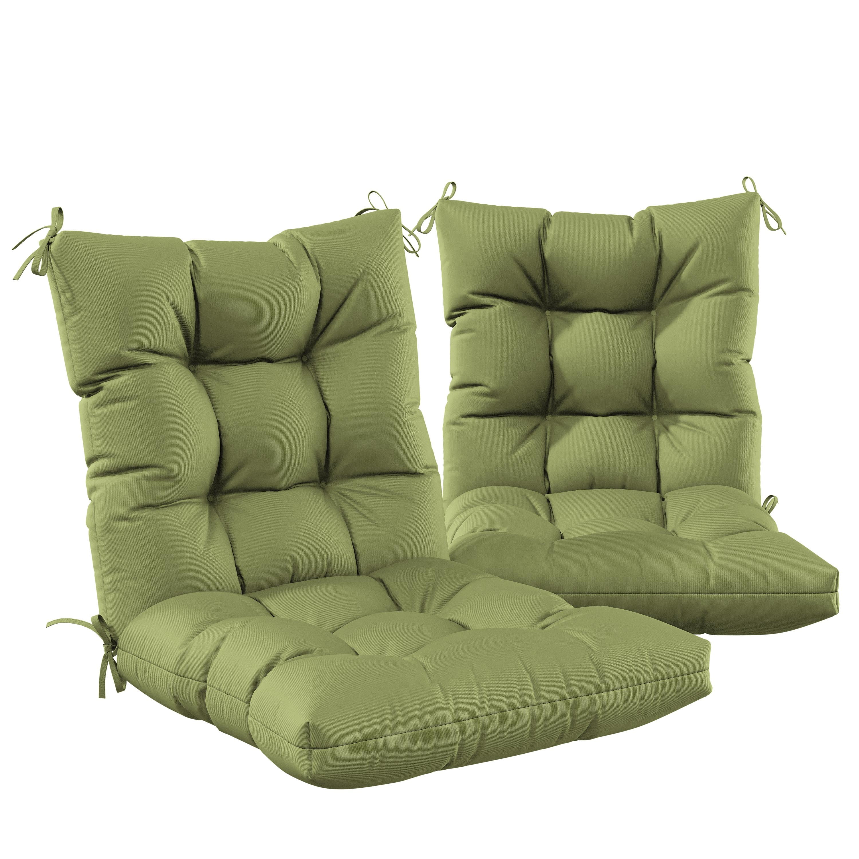 Snubbull Swing Cushions Set of 2, 42" × 21" × 5" Waterproof Rocking Chair Cushions with Ties for Outdoor Indoor Single Seat Cushions, Light Green