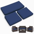 thumbnail image 1 of Snubbull 3 Pack Loveseat Cushion Set, 36" x 18" x 3" Waterproof Outdoor Chair Replacement Cushions for 4-Seater Wicker Rattan Patio Furniture, Blue, 1 of 6