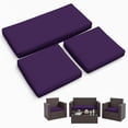 thumbnail image 1 of Snubbull 3 Pack Loveseat Cushion Set, 36" x 18" x 3" Waterproof Outdoor Chair Replacement Cushions for 4-Seater Wicker Rattan Patio Furniture, Purple, 1 of 6