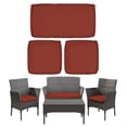 thumbnail image 1 of Snubbull 3 Pack, 36"x 18" Outdoor Patio Seat Cushions Replacement Covers Fit for 4 Pieces 4-Seater Wicker Rattan Patio Conversation Set Loveseat Chair Couch Furniture, Cover Only, Terra red, 1 of 8