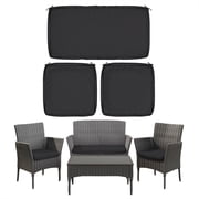 Snubbull 3 Pack, 36"x 18" Outdoor Patio Seat Cushions Replacement Covers Fit for 4 Pieces 4-Seater Wicker Rattan Patio Conversation Set Loveseat Chair Couch Furniture, Cover Only, Grey