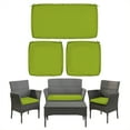 thumbnail image 1 of Snubbull 3 Pack, 36"x 18" Outdoor Patio Seat Cushions Replacement Covers Fit for 4 Pieces 4-Seater Wicker Rattan Patio Conversation Set Loveseat Chair Couch Furniture, Cover Only, Grass Green, 1 of 8