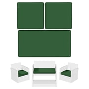 Snubbull 3 Pack Outdoor Replacement Cushions for 4-Seater Wicker Rattan Loveseat Sofa Chair Patio Furniture, 36 x 18 x 3,18 x 18 x 3, Green