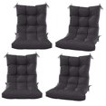thumbnail image 1 of Snubbull Swing Cushions Set of 4, 42" × 21" × 5" Waterproof Rocking Chair Cushions with Ties for Outdoor Indoor Single Seat Cushions, Grey, 1 of 7