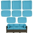 thumbnail image 1 of Snubbull 8 Pcs 25.6" x 23.6" Cushion Covers for Patio Furniture, Outdoor Waterproof Cushion Slipcovers Replacement with Zipper, Lake Blue, 1 of 6
