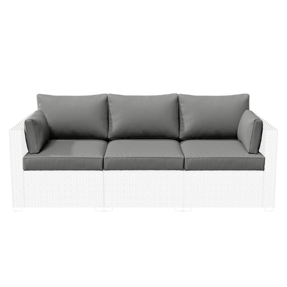 Snubbull 8-Piece Patio Furniture Cushions, Replacement Outdoor Cushions for 3-Seat Sectional Sofa, Waterproof & Zipped, 25.6"*23.6"*10", Light Gery