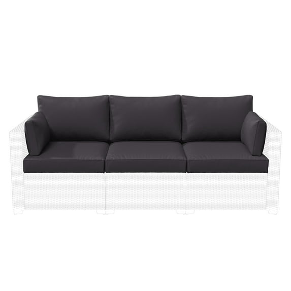 Snubbull 8-Piece Patio Furniture Cushions, Replacement Outdoor Cushions for 3-Seat Sectional Sofa, Waterproof & Zipped, 25.6"*23.6"*4", Grey