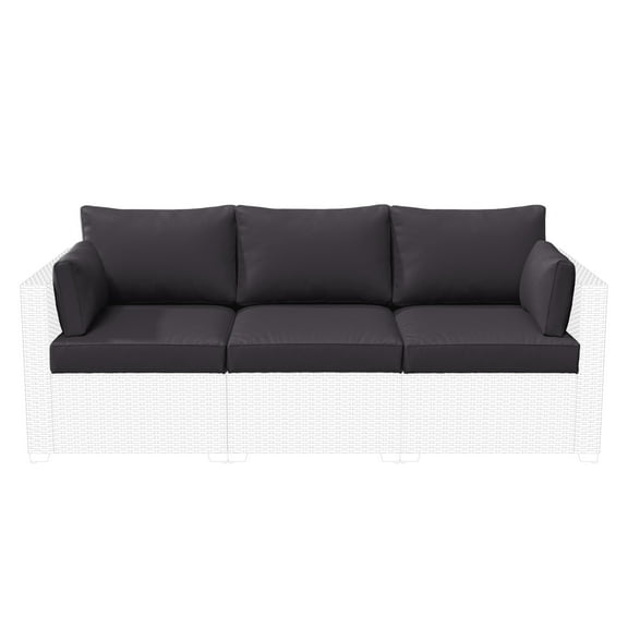 Snubbull 8-Piece Patio Furniture Cushions, Replacement Outdoor Cushions for 3-Seat Sectional Sofa, Waterproof & Zipped, 25.6"*23.6"*4", Grey