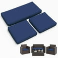 thumbnail image 1 of Snubbull 3 Pack Loveseat Cushion Set, 36" x 18" x 3" Waterproof Outdoor Chair Replacement Cushions for 4-Seater Wicker Rattan Patio Furniture, Blue, 1 of 6