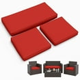 thumbnail image 1 of Snubbull 3 Pack Loveseat Cushion Set, 36" x 18" x 3" Waterproof Outdoor Chair Replacement Cushions for 4-Seater Wicker Rattan Patio Furniture, Red, 1 of 6