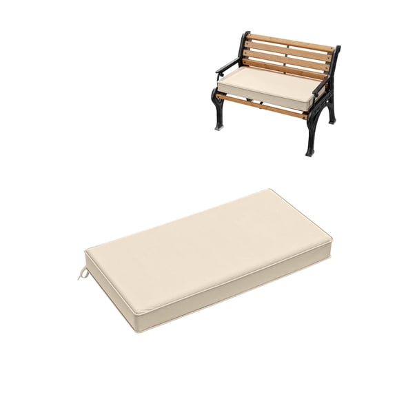 Snubbull Outdoor Bench Cushion 36 X 18 X 3.5 Inch Waterproof Patio Furniture Cushions, Non-Slip Bench Pad Cushion for Backyard Garden Swing Porch Sofa, Cream