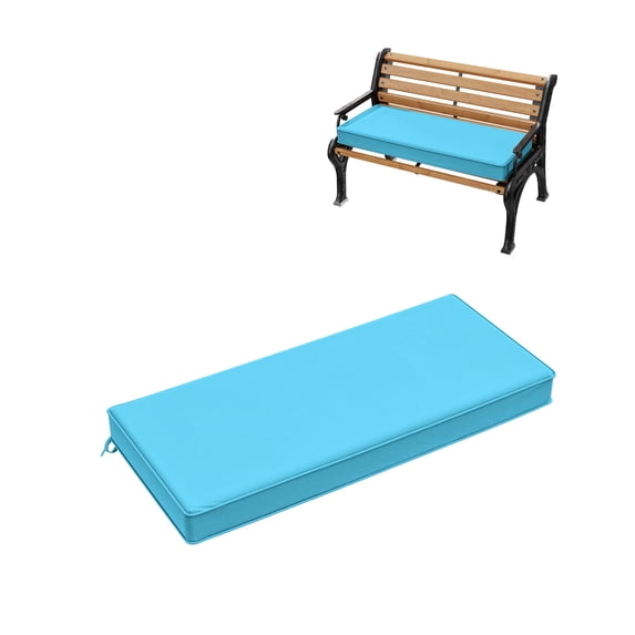 Snubbull Outdoor Bench Cushion 42 X 18 X 3.5 Inch Waterproof Patio Furniture Cushions, Non-Slip Bench Pad Cushion for Backyard Garden Swing Porch Sofa, Lake Blue