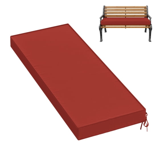 Snubbull Outdoor Bench Cushion 48 X 18 X 3.5 Inch Waterproof Patio Furniture Cushions, Non-Slip Bench Pad Cushion for Backyard Garden Swing Porch Sofa, Terra Red