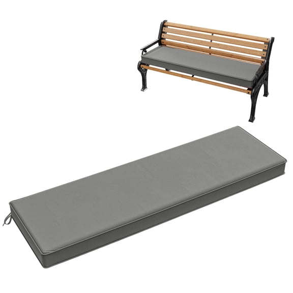 Snubbull Outdoor Bench Cushion 60 X 18 X 3.5 Inch Waterproof Patio Furniture Cushions, Non-Slip Bench Pad Cushion for Backyard Garden Swing Porch Sofa, Light Gray