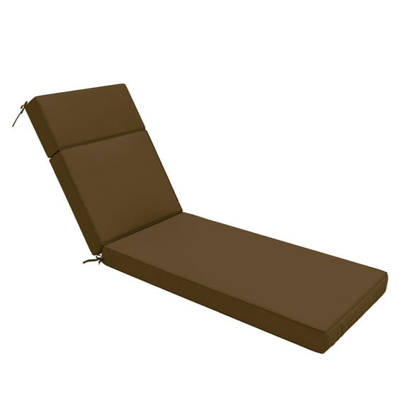 Snubbull Outdoor Chaise Lounge Cushions, with High-Density Foam, Ties Waterproof & Fade Resistant for Lawn and Pool Lounge Chairs, 72x21x4 inch, Chocolate