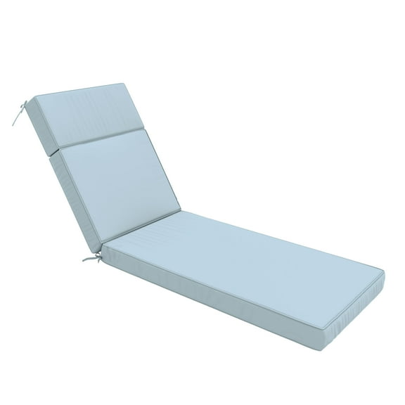 Snubbull Outdoor Chaise Lounge Cushions, with High-Density Foam, Ties Waterproof & Fade Resistant for Lawn and Pool Lounge Chairs, 72x21x4 inch, Sky Blue
