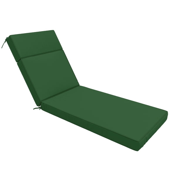Snubbull Outdoor Chaise Lounge Cushions, with High-Density Foam, Ties Waterproof & Fade Resistant for Lawn and Pool Lounge Chairs, 80x26x4 inch, Green