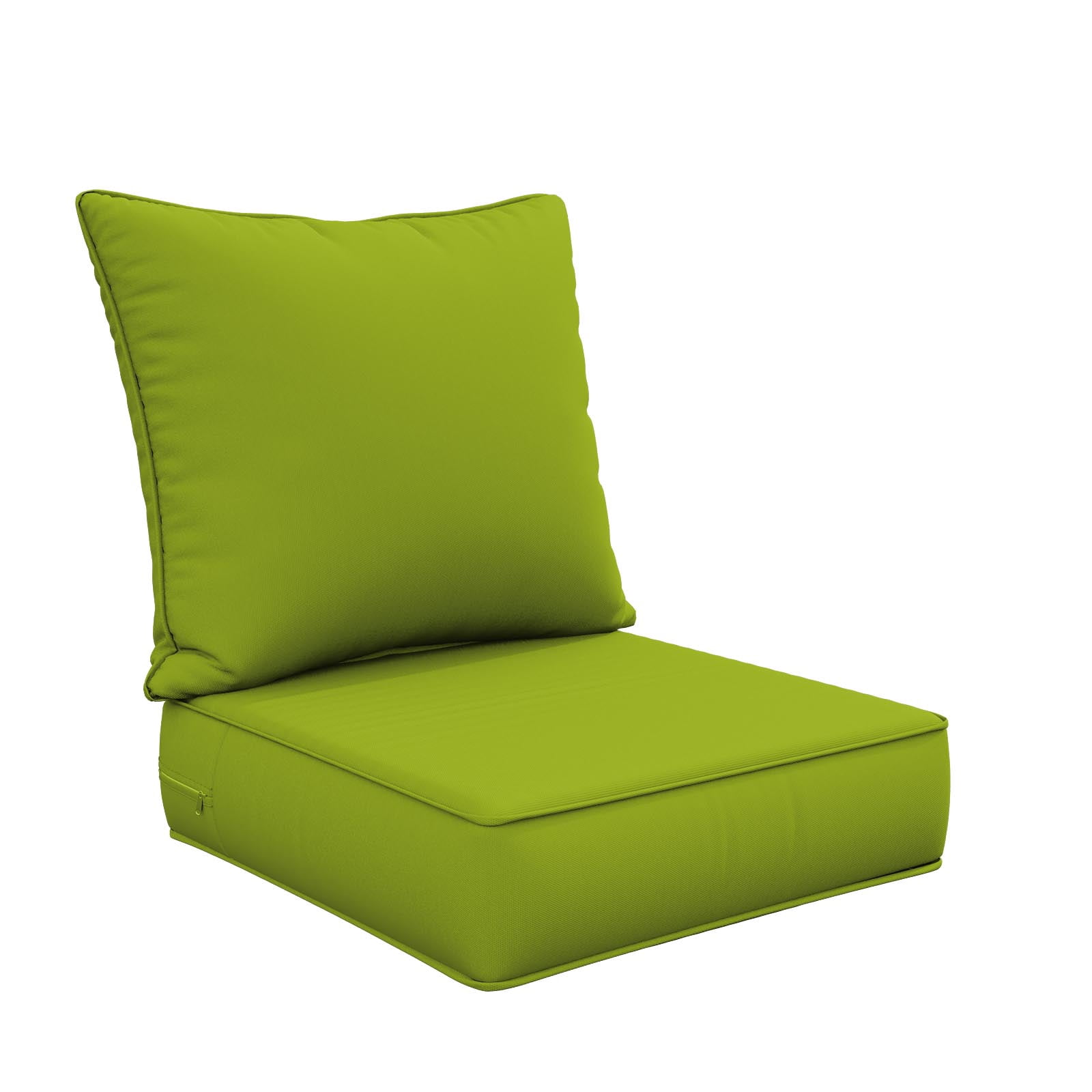 Snubbull Outdoor Deep Seat Cushion Set 24 X 24 X 6.5 Inch Splash-Proof & Fadeness Patio Furniture Cushions，Removable Outdoor Couch Cushions with Hidden Zipper & Adjustment Staps, Grass Green