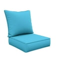 thumbnail image 1 of Snubbull Outdoor Deep Seat Cushion Set 24 X 24 X 6.5 Inch Splash-Proof & Fadeness Patio Furniture Cushions，Removable Outdoor Couch Cushions with Hidden Zipper & Adjustment Staps, Lake Blue, 1 of 8